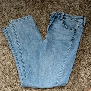 Blue Straight Leg Jeans with Classic Denim Look